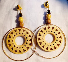 Load image into Gallery viewer, Handmade Large Boho Hoop Clip On Earrings
