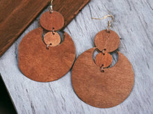 Load image into Gallery viewer, Extra Large Bohemian Crescent Moon Wooden Dangle Earrings
