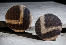 Load image into Gallery viewer, Handmade Mudcloth Design Wooden Earrings pierced ears
