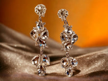 Load image into Gallery viewer, Blingy Runway silver Metal Rhinestone Clip On Earrings silver
