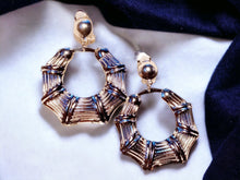 Load image into Gallery viewer, Classic Clip On Small Bamboo Hoop Earrings silver
