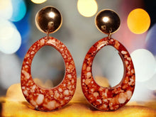 Load image into Gallery viewer, Chunky Handmade Acrylic Hoop Clip On Earrings rust
