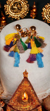 Load image into Gallery viewer, Colorful Handmade Tassel  Clip On Dangle Earrings
