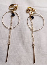 Load image into Gallery viewer, Light and small  minimalist gold Metal  Hoop Clip On Earrings handmade
