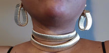 Load image into Gallery viewer, Unique wrap choker Design Statement Necklace Set with Clip On earrings
