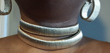 Load image into Gallery viewer, Unique wrap choker Design Statement Necklace Set with Clip On earrings
