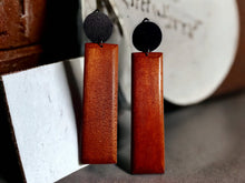 Load image into Gallery viewer, Minimalist Wood Clip On Dangle Earrings
