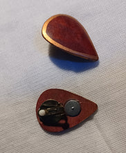 Load image into Gallery viewer, Vintage Handmade Abstract wooden stud  Clip On Earrings 1970s
