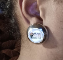 Load image into Gallery viewer, Chunky Handmade black lives matter clip on studs
