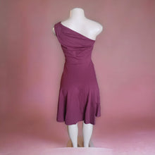 Load image into Gallery viewer, Sarin Mathews One-Shoulder Flare Dress, Burgundy, Medium

