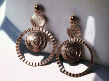 Load image into Gallery viewer, Light Hammered Metal Hoop Clip On Earrings Gold
