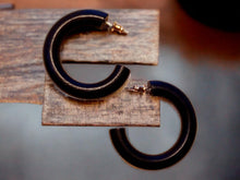 Load image into Gallery viewer, Small  Natural Wood handmade Hoop Earrings
