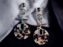 Load image into Gallery viewer, Handmade Abstract Metal Acrylic hoop Dangle Clip On Earrings
