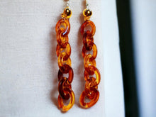 Load image into Gallery viewer, Handmade Acrylic Chain Clip On Earrings tortoise Acrylic
