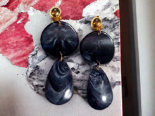 Load image into Gallery viewer, Handmade Acrylic Dangle Clip On Earrings black
