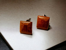 Load image into Gallery viewer, Small Vintage Wooden Stud Earrings
