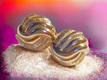 Load image into Gallery viewer, Vintage Gold Knot Clip On Earrings 1980s

