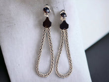Load image into Gallery viewer, Hammered Metal and chain Clip On Earrings Silver
