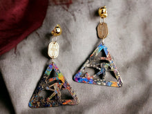 Load image into Gallery viewer, Clip on Egyptian Eye of Horus Wooden Earrings Handpainted
