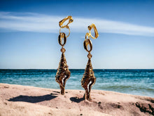 Load image into Gallery viewer, Gold metal Sea Shell Clip On Earrings Beach Boho Style
