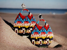 Load image into Gallery viewer, Handmade colorful Large Hammered Metal Boho Clip On Earrings Gold
