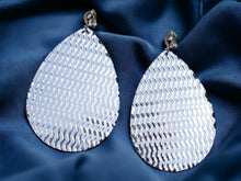 Load image into Gallery viewer, Extra large Hammered Metal Clip On Earrings Silver
