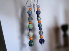 Load image into Gallery viewer, Ugandan Paper bead and Wood Handmade Earrings
