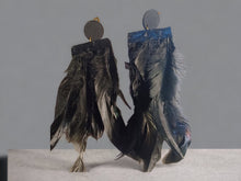 Load image into Gallery viewer, Handmade Feather  Clip On Dangle Earrings Long Style 6 inch
