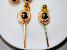 Load image into Gallery viewer, Gold Ball Dangle Clip On Earrings
