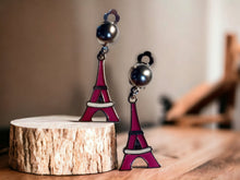 Load image into Gallery viewer, Handmade small  Eiffel Tower Clip On Earrings
