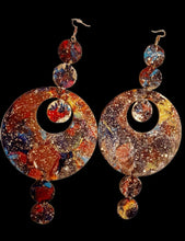Load image into Gallery viewer, Extra Long 9 inch Handmade Abstract Handpainted Wooden Earrings
