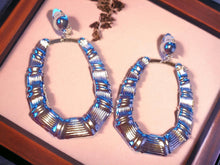 Load image into Gallery viewer, Classic Clip On Large Bamboo Hoop Earrings silver
