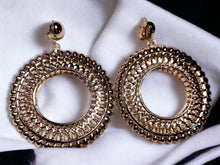 Load image into Gallery viewer, XLarge handmade crinkle Metal Hoop Clip On Earrings Silver

