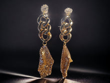 Load image into Gallery viewer, Handmade acrylic and Chain Clip On Earrings 4.5 inch

