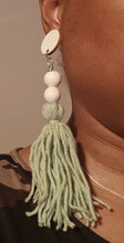 Load image into Gallery viewer, Clip on Handmade boho Yarn Tassel Earrings
