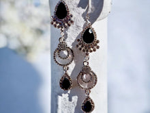 Load image into Gallery viewer, Glamourous Handmade silver Metal and rhinestone Clip On Earrings handmade originals
