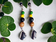 Load image into Gallery viewer, Handmade Boho Clip On Dangle Earrings 4 inch
