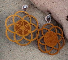 Load image into Gallery viewer, Clip on Chakra Flower Flower of Life Yoga Earrings
