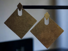 Load image into Gallery viewer, Extra Large Industrial Rustic Brass Abstract Earrings
