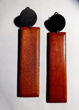 Load image into Gallery viewer, Minimalist Wood Clip On Dangle Earrings
