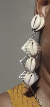 Load image into Gallery viewer, Clip on Handmade Cowrie Shell Dangle  Earrings
