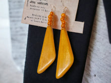 Load image into Gallery viewer, Handmade Natural Wood Geometric  Square Hoop Earrings Minimalist (pierced ears)
