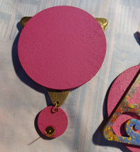 Load image into Gallery viewer, Extra Large Abstract Handpainted Eye of Horus Egyptian symbol Earrings
