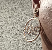 Load image into Gallery viewer, Clip On Love design  Dangle Earrings gold
