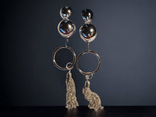 Load image into Gallery viewer, Handmade Couture extra large Clip on Hoop Earrings
