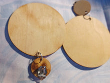 Load image into Gallery viewer, Hand dyed with Black Tea Wooden Clip On  Earrings
