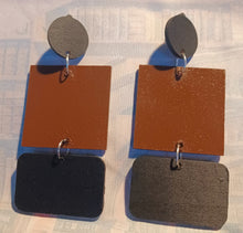 Load image into Gallery viewer, Custom geometric shapes Handpainted Clip On Earrings
