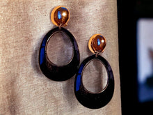 Load image into Gallery viewer, Chunky Handmade Acrylic Hoop Clip On Earrings black
