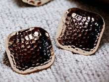 Load image into Gallery viewer, Extra Large Hammered Square Stud Clip On Earrings Xl silver
