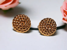Load image into Gallery viewer, Gold Ball Rope Stud Clip On Earrings
